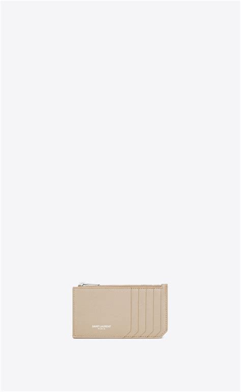 Saint Laurent Paris credit card case in grain de 